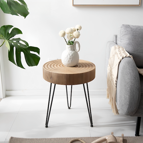 Round Pine Wood Coffee Table for Sale – Minimalist Design for Modern L - motivodecor.com