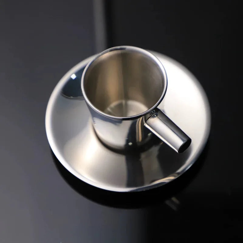 Coffee Cup - 304 Stainless Steel Double Espresso Cup 80ml - motivodecor.com