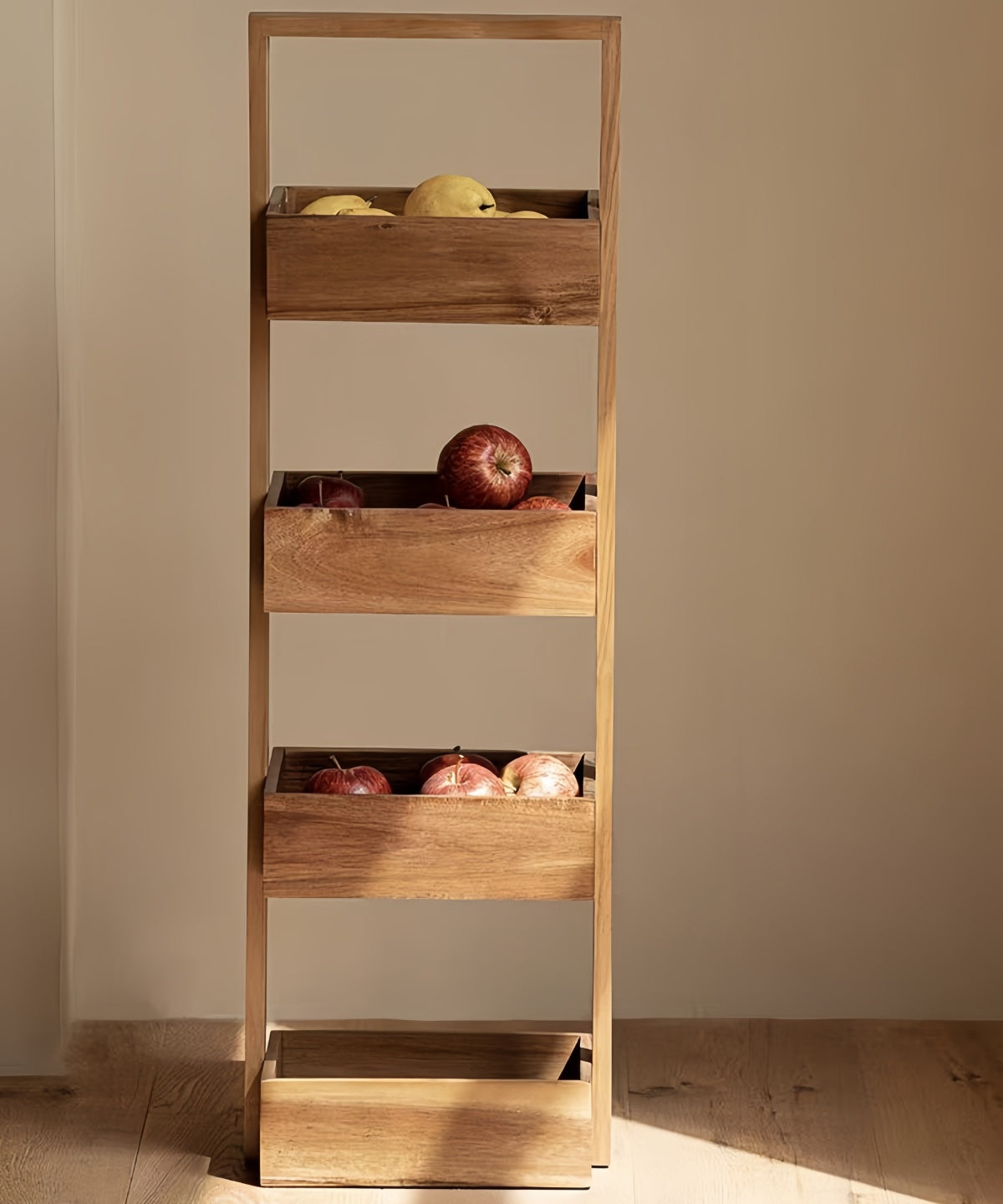 4-Tier Wooden Storage Shelf for Kitchen