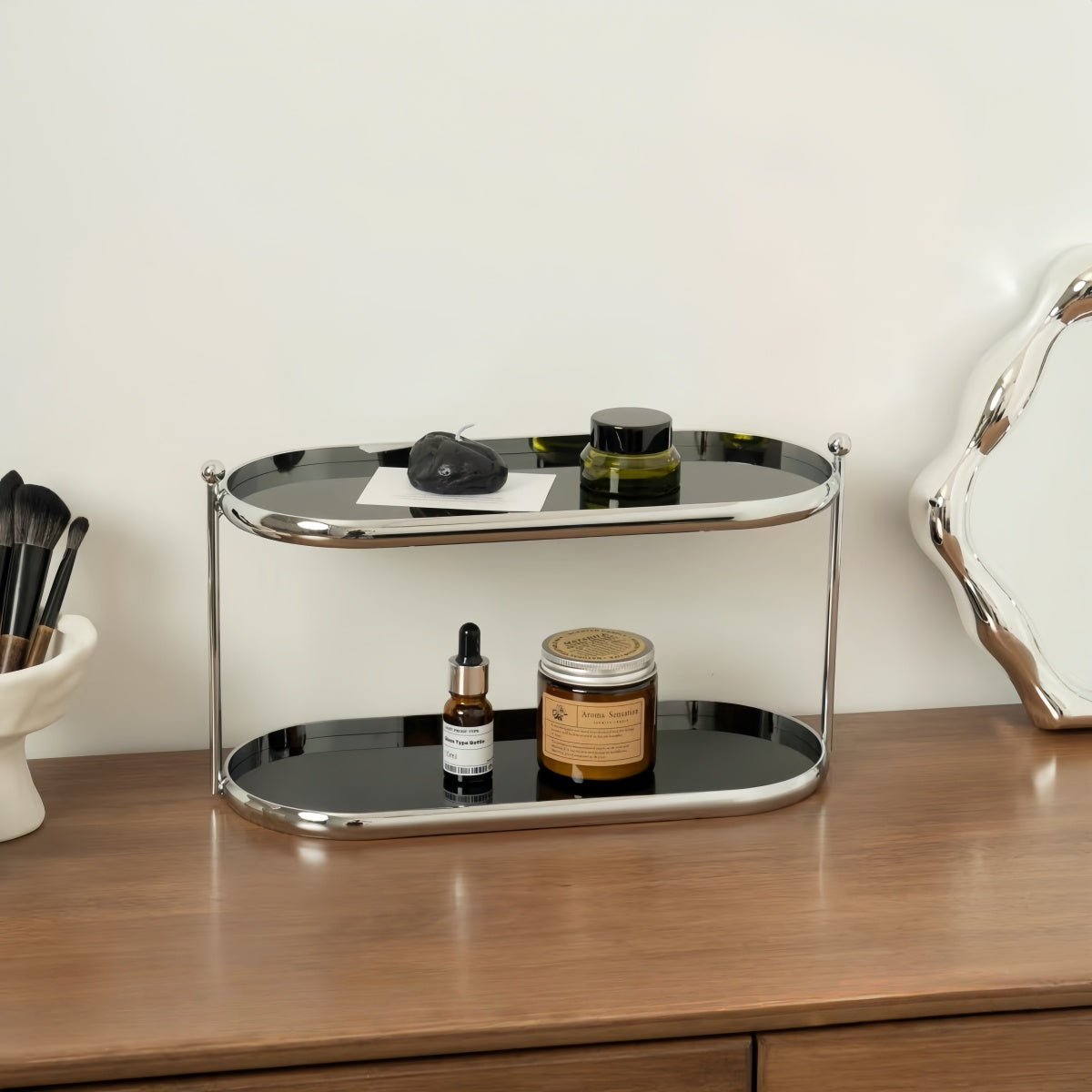 Designer Acrylic Makeup Organizer – Multi-Tier Vanity Storage Stand