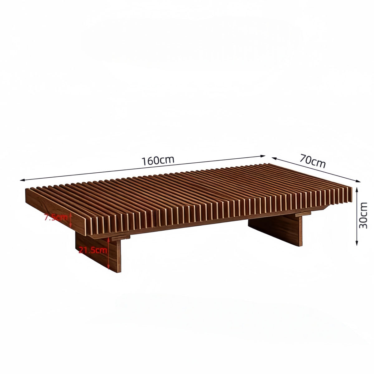 Vintage Rectangular Solid Wood Coffee Table