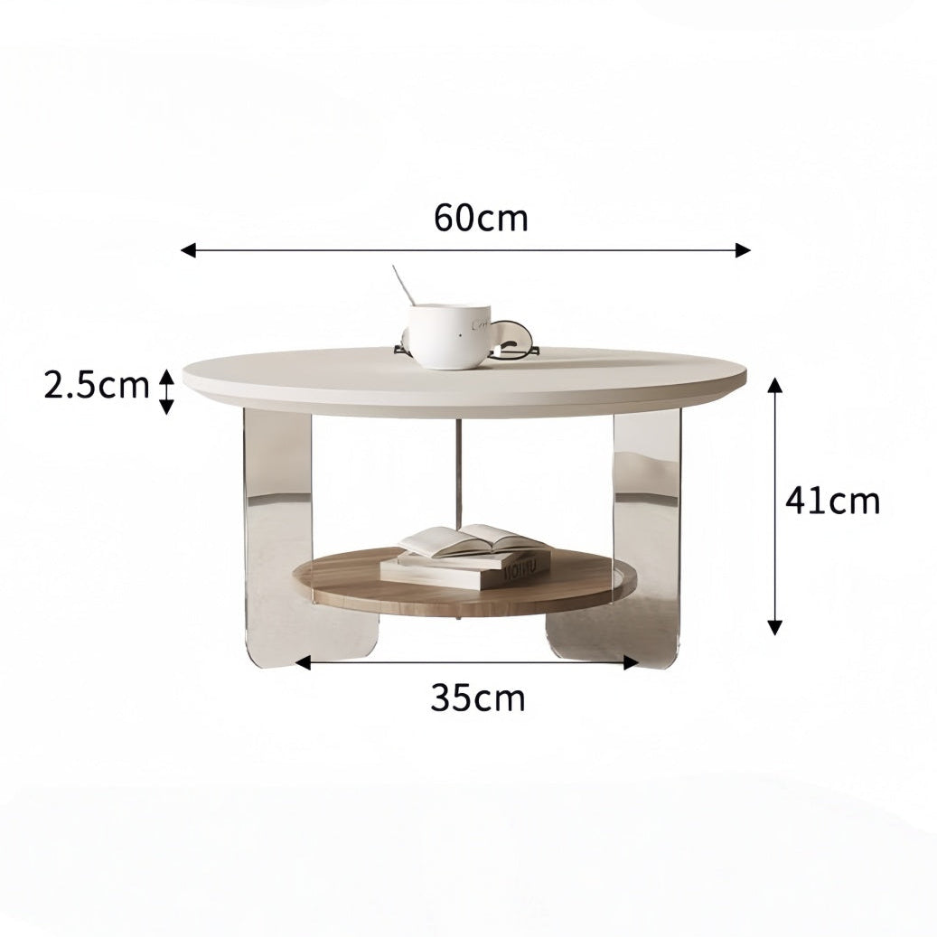Acrylic Round Coffee Table – Minimalist Creative Wabi-Sabi Tea Table