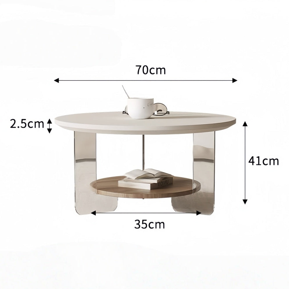 Acrylic Round Coffee Table – Minimalist Creative Wabi-Sabi Tea Table