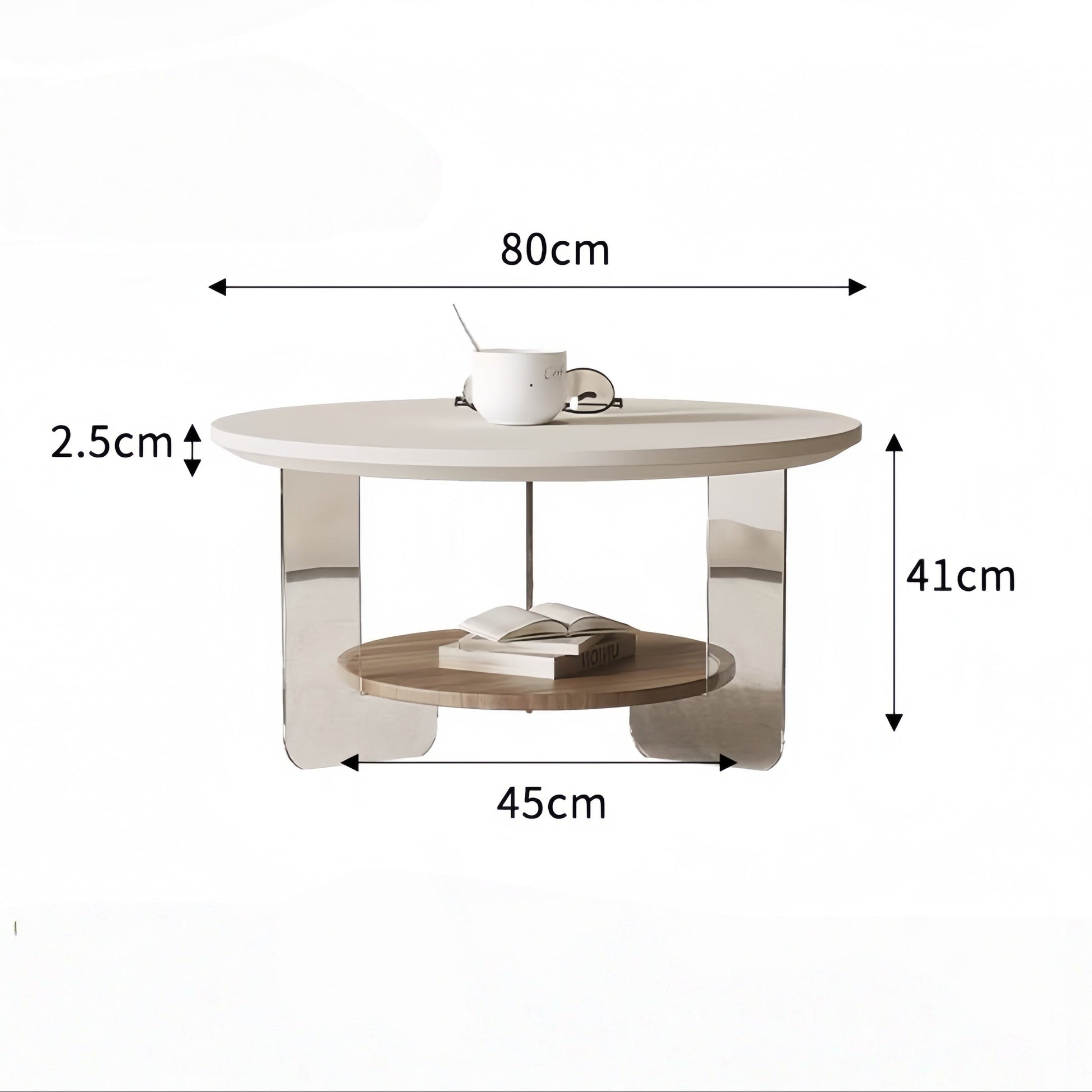 Acrylic Round Coffee Table – Minimalist Creative Wabi-Sabi Tea Table