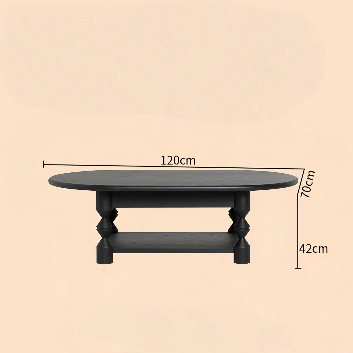 Vintage Solid Wood Coffee Table for Small Living Rooms with Drawer Storage