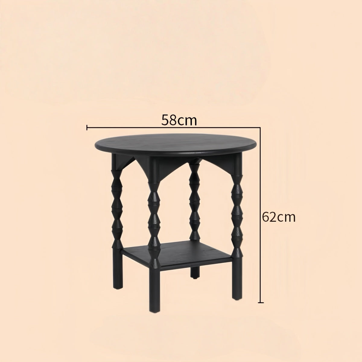 Vintage Solid Wood Coffee Table for Small Living Rooms with Drawer Storage