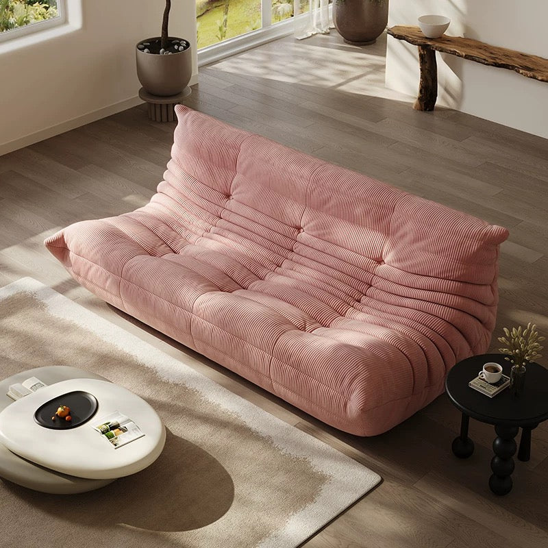 togo 3 seater sofa in pink - motivodecor.com