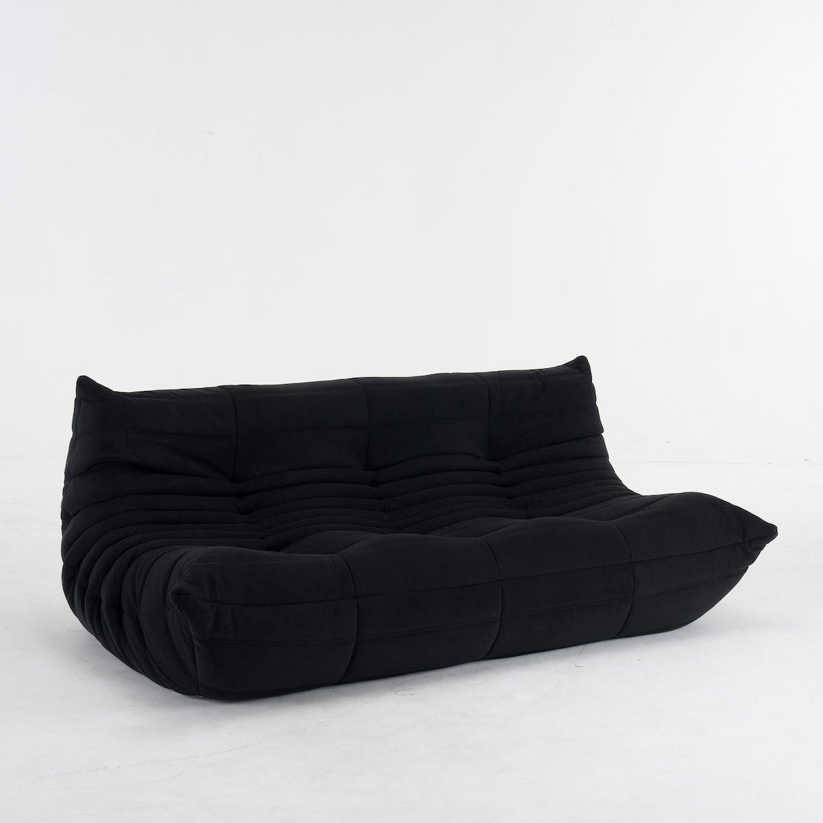 togo black couch in suede