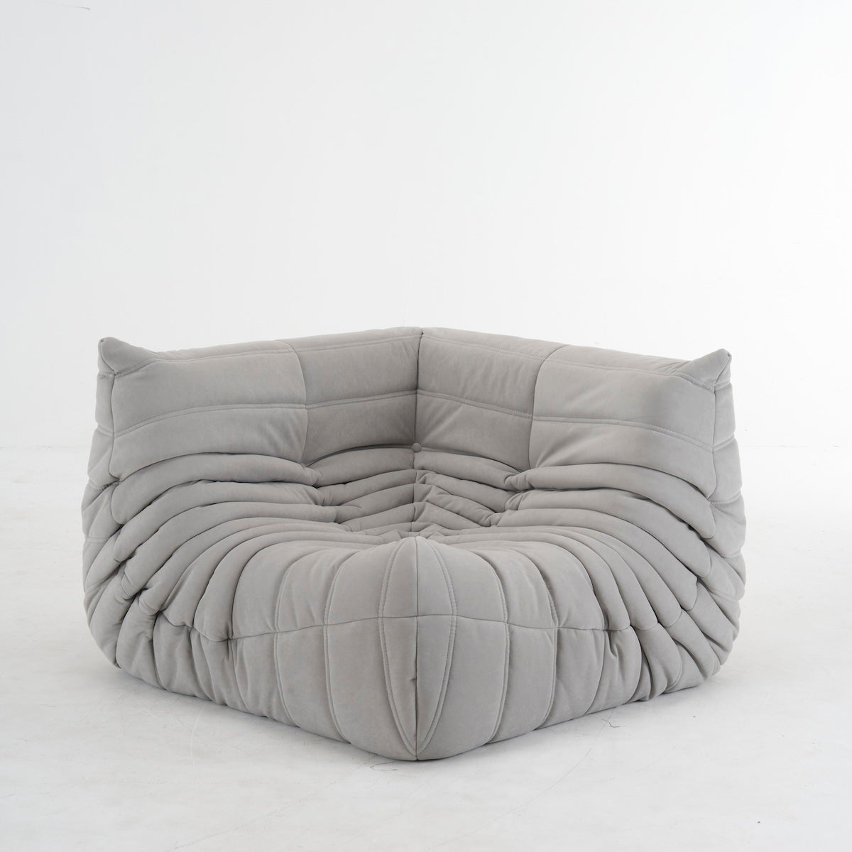 togo grey corner sofa in suede
