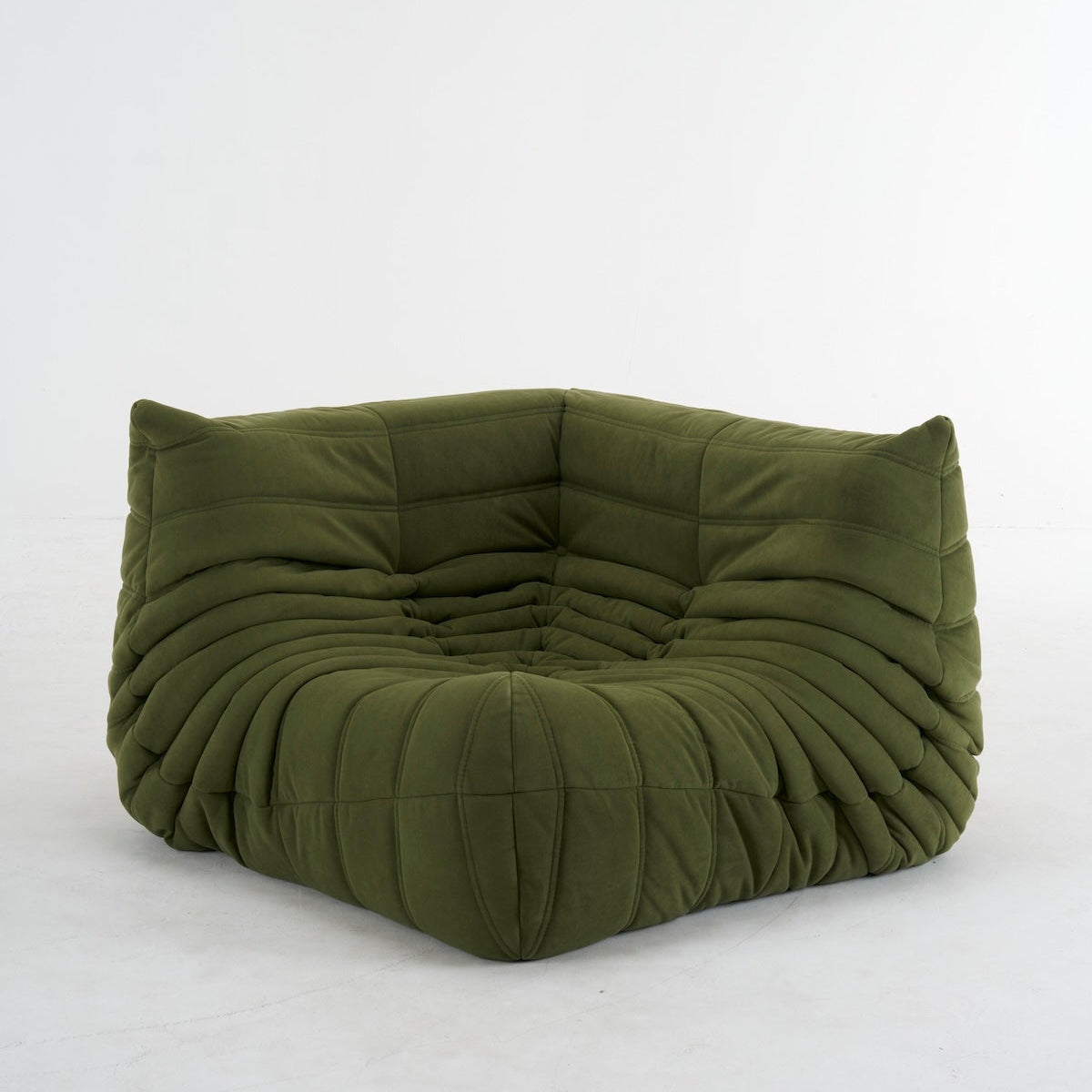 togo vintage green corner sofa in suede