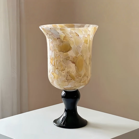 High-Footed Wide-Mouth Glass Hydroponic Vase – Elegant Floral Arrangement