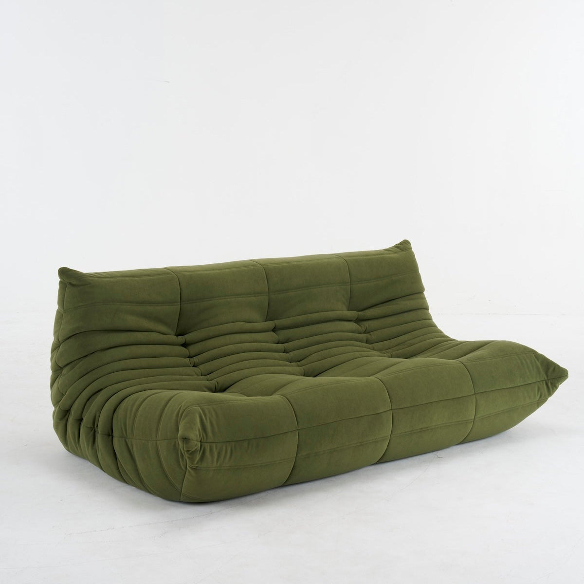 vintage green togo couch in suede