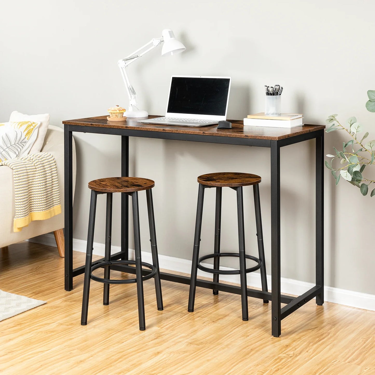 Kitchen Bar Stools with Footrest Set of 2 - motivodecor.com