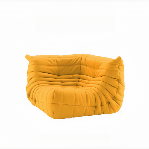 Luxurious Suede Togo Corner Sofa in ginger, offering stylish comfort for modern living rooms - motivodecor.com