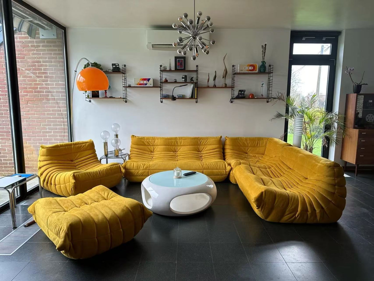 yellow ligne roset togo couch in corduroy - motivodecor.com