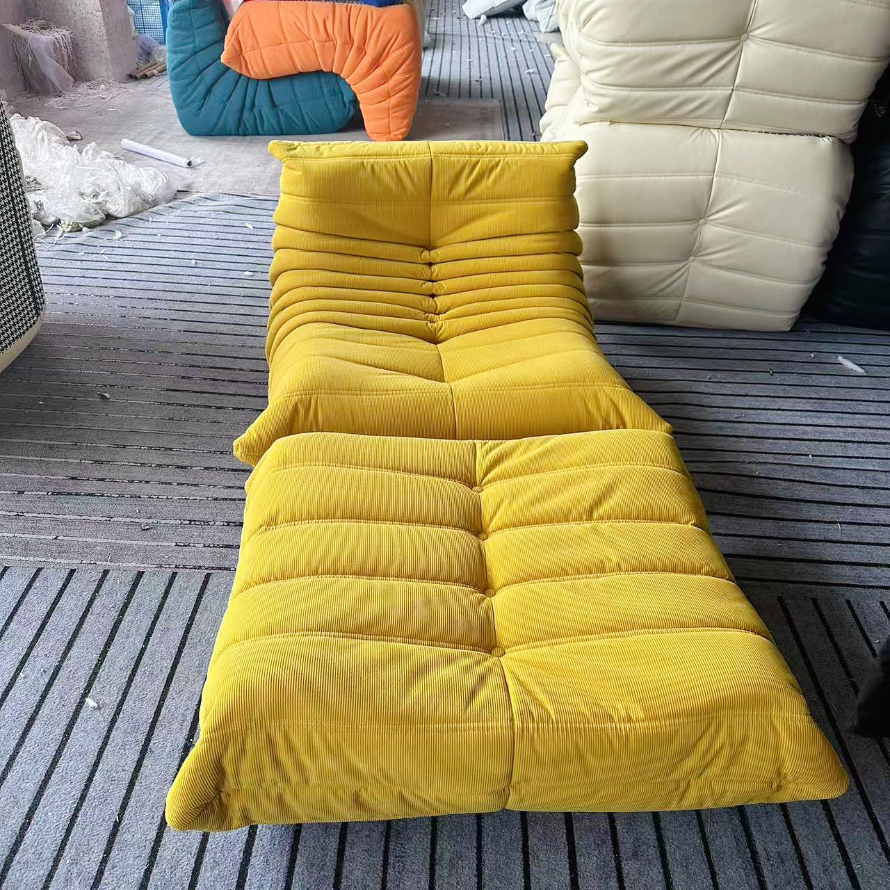 yellow togo fireside chair with ottoman - motivodecor.com